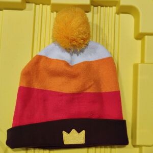 Colorful Striped Beanie with Pom Pom